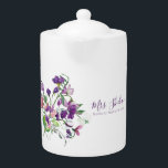 Danke, dass du mir beim Bloom Tea Pot geholfen has<br><div class="desc">Zeigen Sie Ihre Wertschätzung mit dieser hübschen Wasserfarben Süßerbse,  "Danke,  dass Sie mir beim Blühen geholfen haben" Teekanne! Perfekt für Lehrer! Matching Tasse verfügbar!</div>