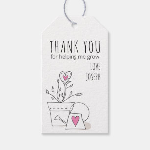 Danke, dass du mir dabei geholfen hast, rosa gepun geschenkanhänger