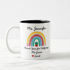 Danke, dass du mir geholfen hast, die Lehrerin zu  Zweifarbige Tasse