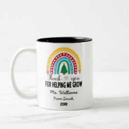 Danke, dass du mir geholfen hast, die Lehrerin zu  Zweifarbige Tasse