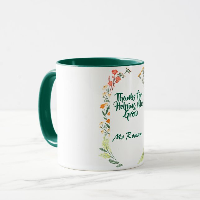 Danke, dass du mir geholfen hast, Personalisiert L Tasse (Vorderseite Links)