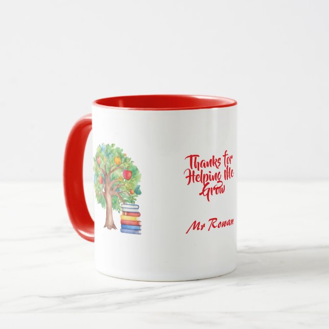 Danke, dass du mir geholfen hast, Personalisiert L Tasse (Vorderseite Links)