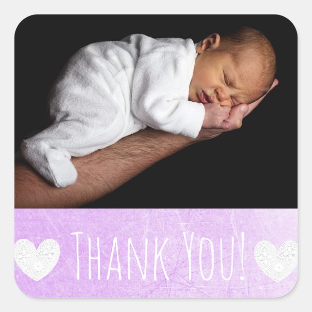 Danke, dass du mit dem Foto deines Babys Sticker h (Vorderseite)