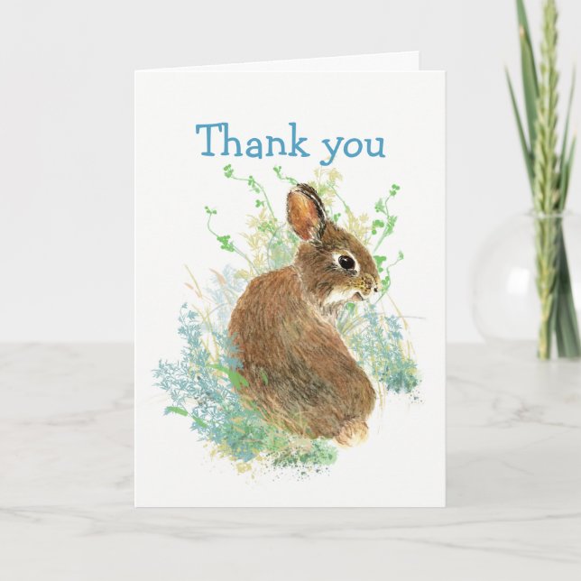 Danke, dass du Niedliches Bunny Rabbit gehört hast Dankeskarte (Vorderseite)