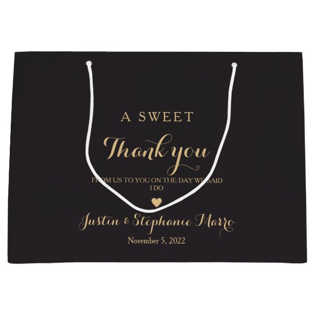 Danke, dass du Personalisiert Hochzeiten gemacht h Große Geschenktüte (Vorderseite)