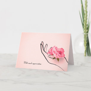 Danke, dass du Rosa in der Hand hast Karte