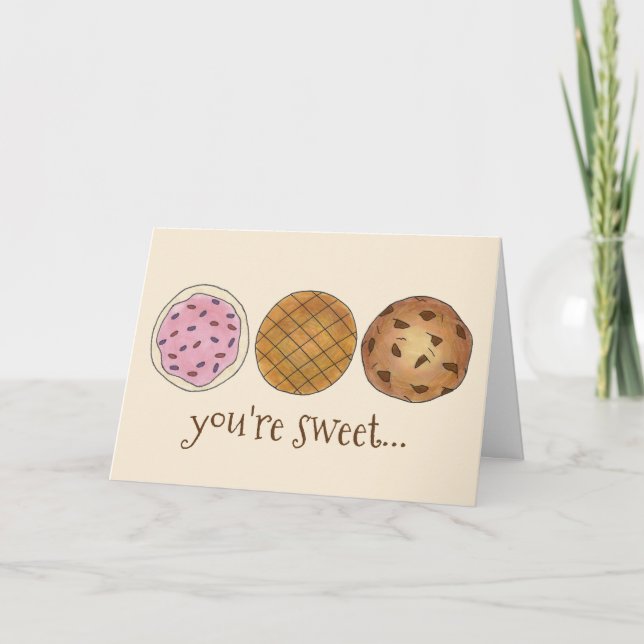 Danke, dass du süße Bake-Kekse bist Dankeskarte (Vorderseite)