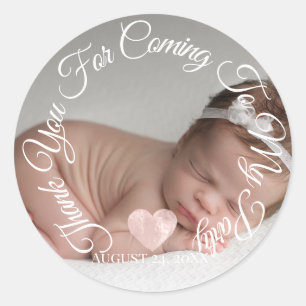 Danke, dass du zu meinem Baby Shower Girl Herz gek Runder Aufkleber