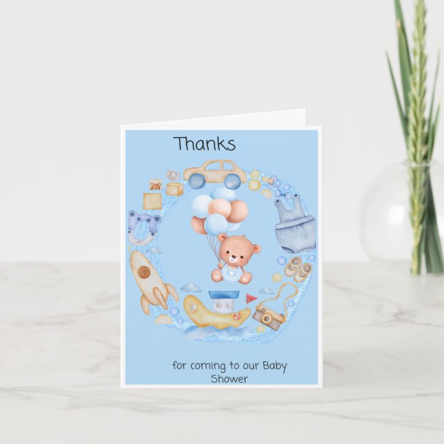 Danke, dass du zu unserer Baby-Dusche gekommen bis Dankeskarte (Vorderseite)