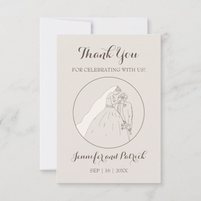 Danke, dass du zu unserer Hochzeit gekommen bist!  Dankeskarte (Vorderseite)