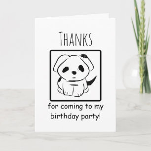 Danke, dass du zur Geburtstagsparty gekommen bist Dankeskarte