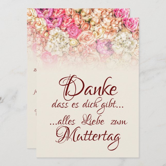 Danke, dass es dich gibt - Muttertag (Vorne/Hinten)