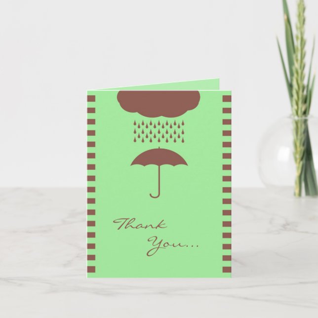 Danke, dass ihr Baby Dusche Neutral Umbrella Faltk Dankeskarte (Vorderseite)