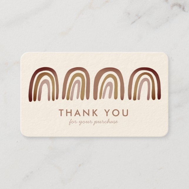 Danke, dass ihr Chic Simple Earthy Neutral Rainbow Visitenkarte (Vorderseite)