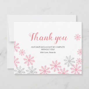 Danke, dass ihr die Karte Pink Silver Winter Schne
