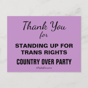 Danke, dass ihr für Trans-Menschen eintretet - Wid Postkarte