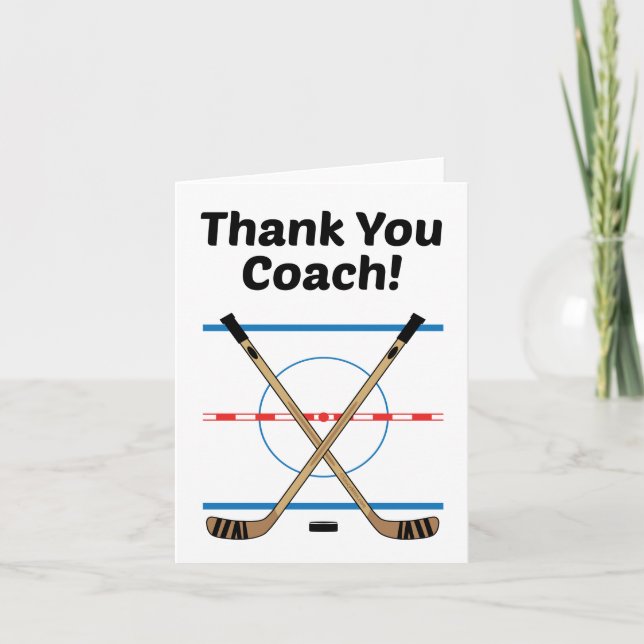 Danke, dass ihr Hockey Coach Hockey Sticks bei Cen Dankeskarte (Vorderseite)