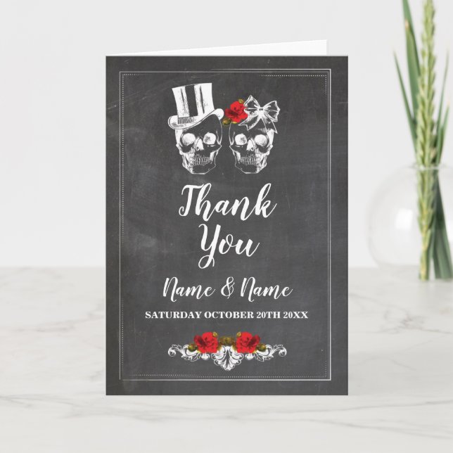 Danke, dass Ihr Kartenskulls Halloween Rustikal ho Dankeskarte (Vorderseite)