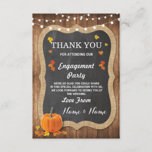 Danke, dass Sie Card Verlobung Wedding Pumpkin Cha Einladung