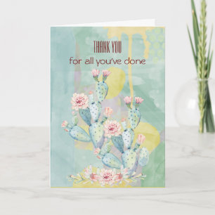 Danke, dass Sie Card Wasserfarbenkaktus Karte