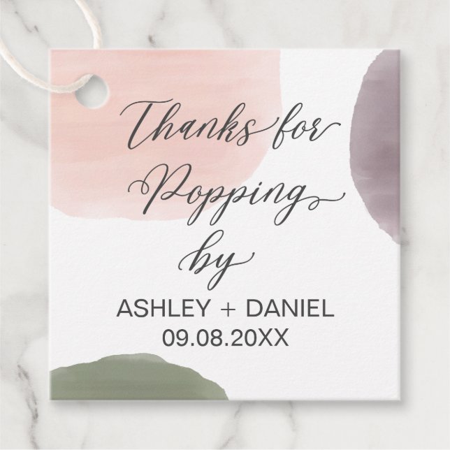 Danke, dass Sie das "Popping By Wedding"-Geschenkt Geschenkanhänger (Vorderseite)