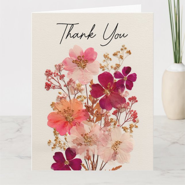 Danke, dass Sie die Blume gepresst haben Dankeskarte (Vorderseite)