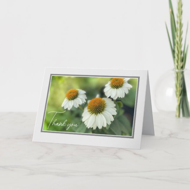Danke, dass Sie die Karte elegant weiße Blume (Vorderseite)