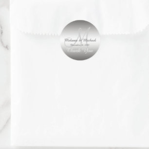 Danke, dass Sie die Monogramm-Aufkleber hochgezink Runder Aufkleber