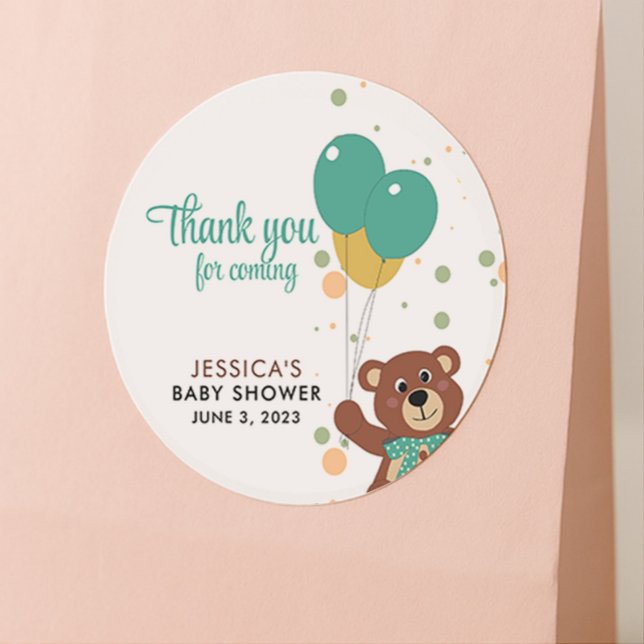 Danke, dass Sie eine neutrale Baby-Dusche bekommen Runder Aufkleber (Von Creator hochgeladen)