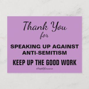 Danke, dass Sie gegen Antisemitismus Stellung bezo Postkarte