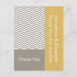 Danke, dass Sie Hochzeit Verlobung Grau Weiß Zickz Postkarte