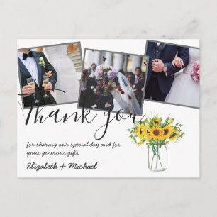 Danke, dass Sie Hochzeiten Fotos Overlay Text Sonn Postkarte