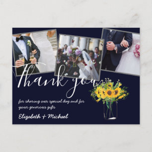Danke, dass Sie Hochzeiten Fotos Overlay Text Sonn Postkarte