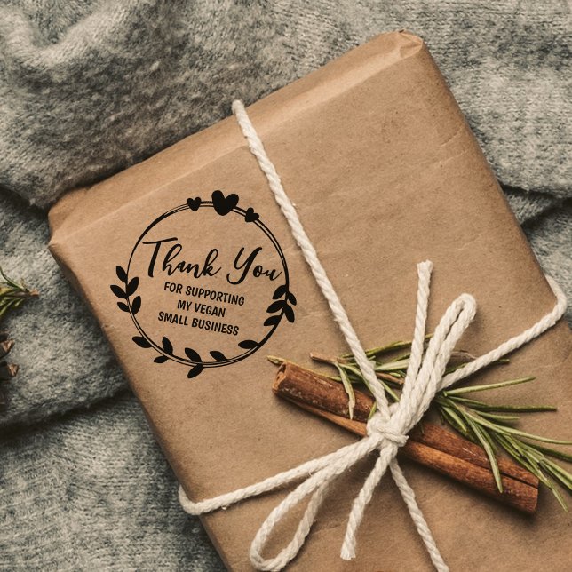 Danke, dass Sie mein Veganes kleines Unternehmen u Gummistempel (Von Creator hochgeladen)