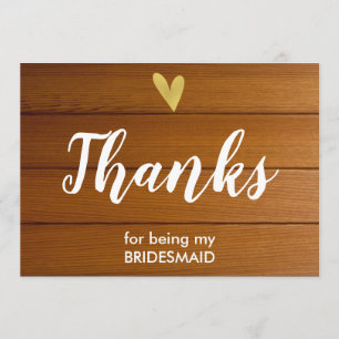 Danke, dass Sie meine Bridesmaid-Karte waren  Stal Dankeskarte