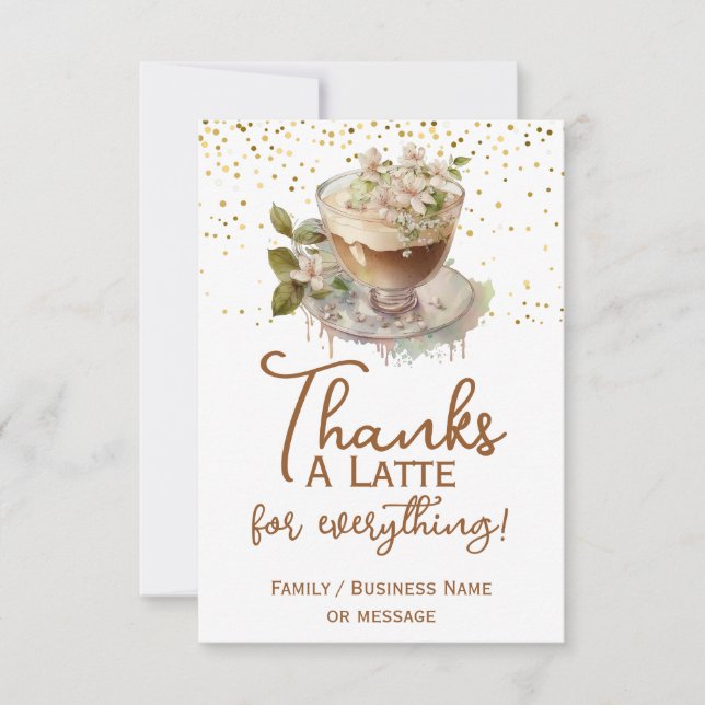 Danke, dass Sie mir einen Kaffee aus Creme gegeben Dankeskarte (Vorderseite)