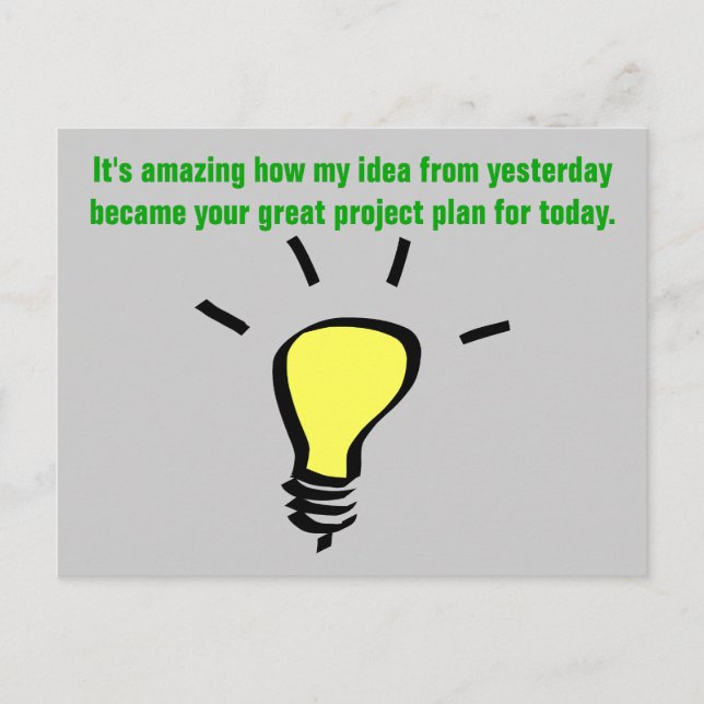 Danke, dass Sie mir für diese Idee danken Postkarte (Vorderseite)