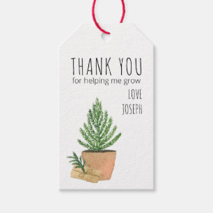 Danke, dass Sie mir geholfen haben, den Topftannen Geschenkanhänger