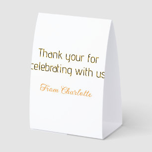 Danke, dass Sie mit uns feiern gelb schwarz einfac Tischaufsteller