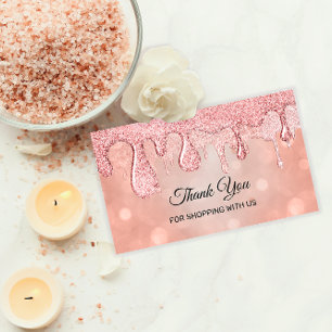 Danke, dass Sie mit unseren Rose-Tropfen einkaufen Visitenkarte