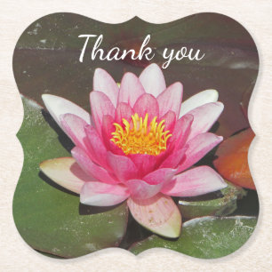 Danke, dass Sie Pink Water Lily Foto Wertschätzung Untersetzer