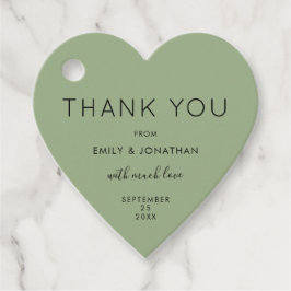 Danke, dass Sie Text Sage Green Custom Wedding Hea Geschenkanhänger