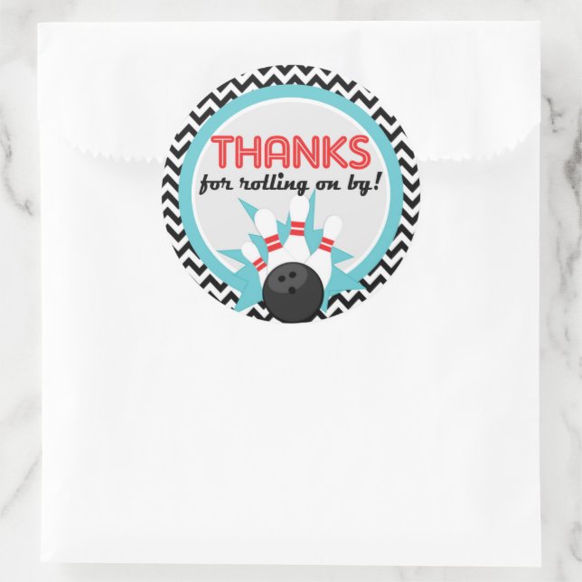 Danke, dass Sie von Bowling Round Stickers weiterl (Tasche)