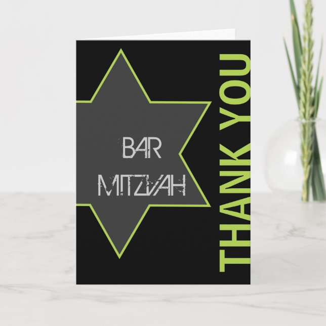 Danke Davidsstern Bar hellgrünes Mitzvah (Vorderseite)