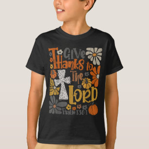 Danke dem Herrn Blumen Boho Retro Dankfest T-Shirt