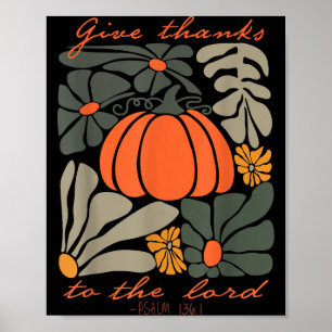 Danke dem Herrn Boho Floral Christlich Dank Poster