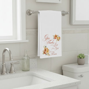 Danke dem Herrn Herbst-Aquarell-Blumen  Handtuch