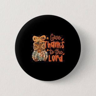 Danke dem Herrn Herbst christliches Kreuz Coque Button