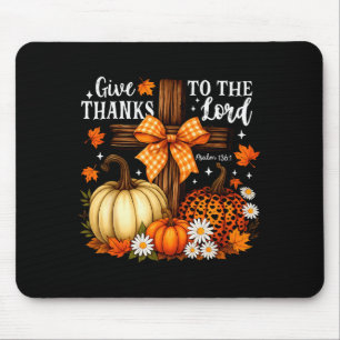 Danke dem Herrn Kreuz Kürbisse Bogen Herbst Mousepad