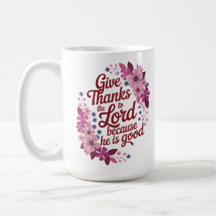 Danke dem Herrn lila Blumen Christlich Kaffeetasse